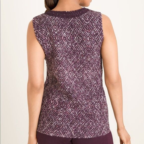 Chico’s NWT🏷 Texture Tweed Tank in purples Size 1 / Medium - Picture 3 of 6